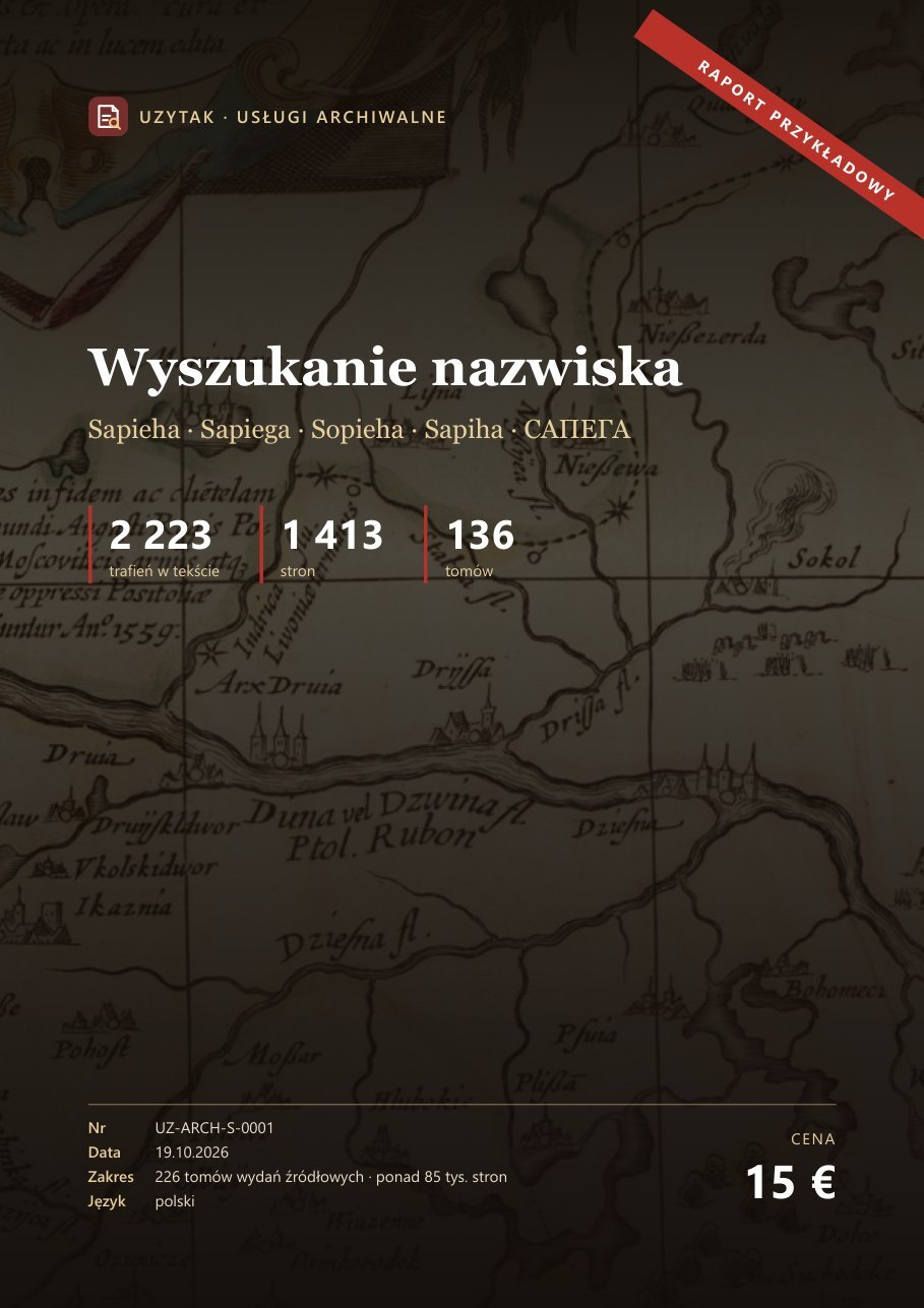Wyszukanie nazwiska · 15 €