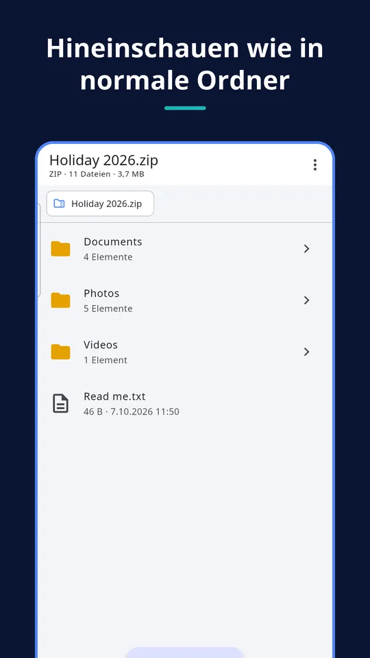 UZYTAK Archive — Hineinschauen wie in normale Ordner