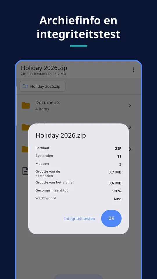 UZYTAK Archive — Archiefinfo en integriteitstest
