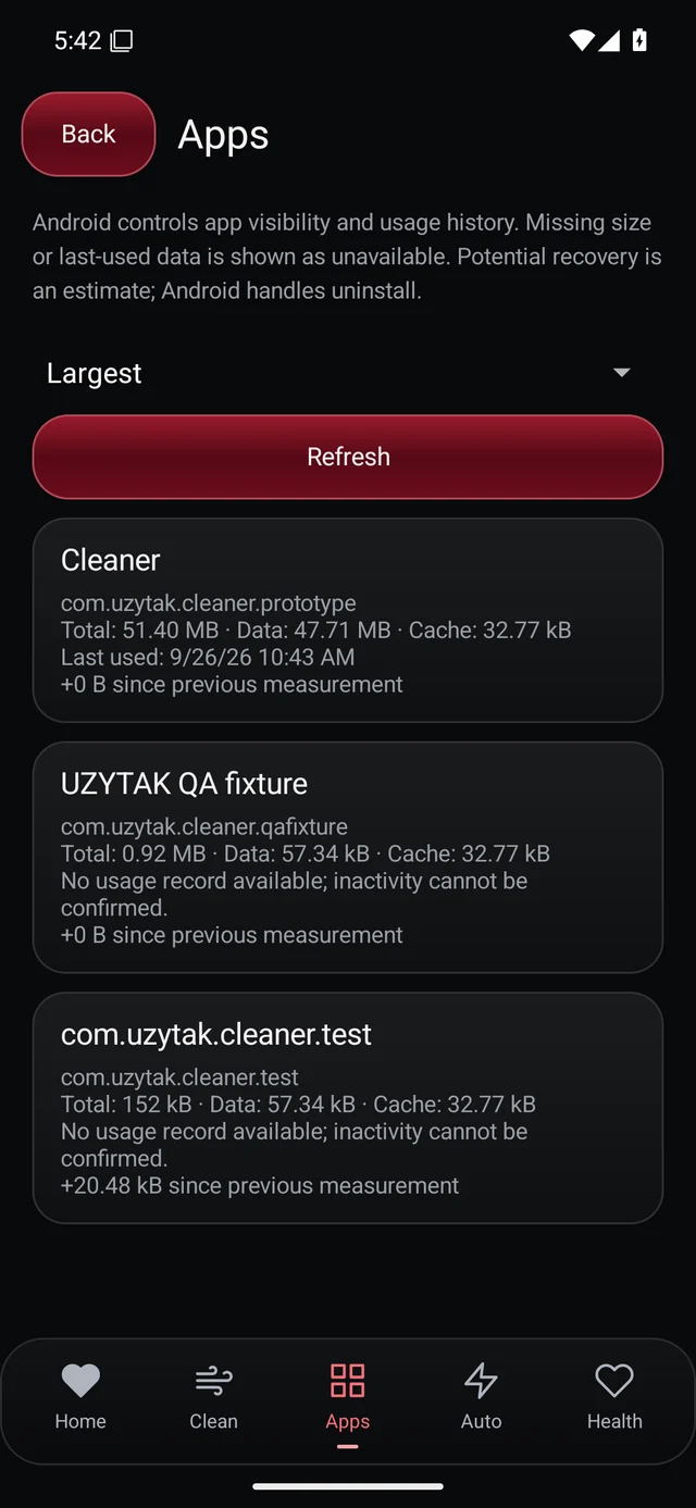 UZYTAK Cleaner · Apps · English