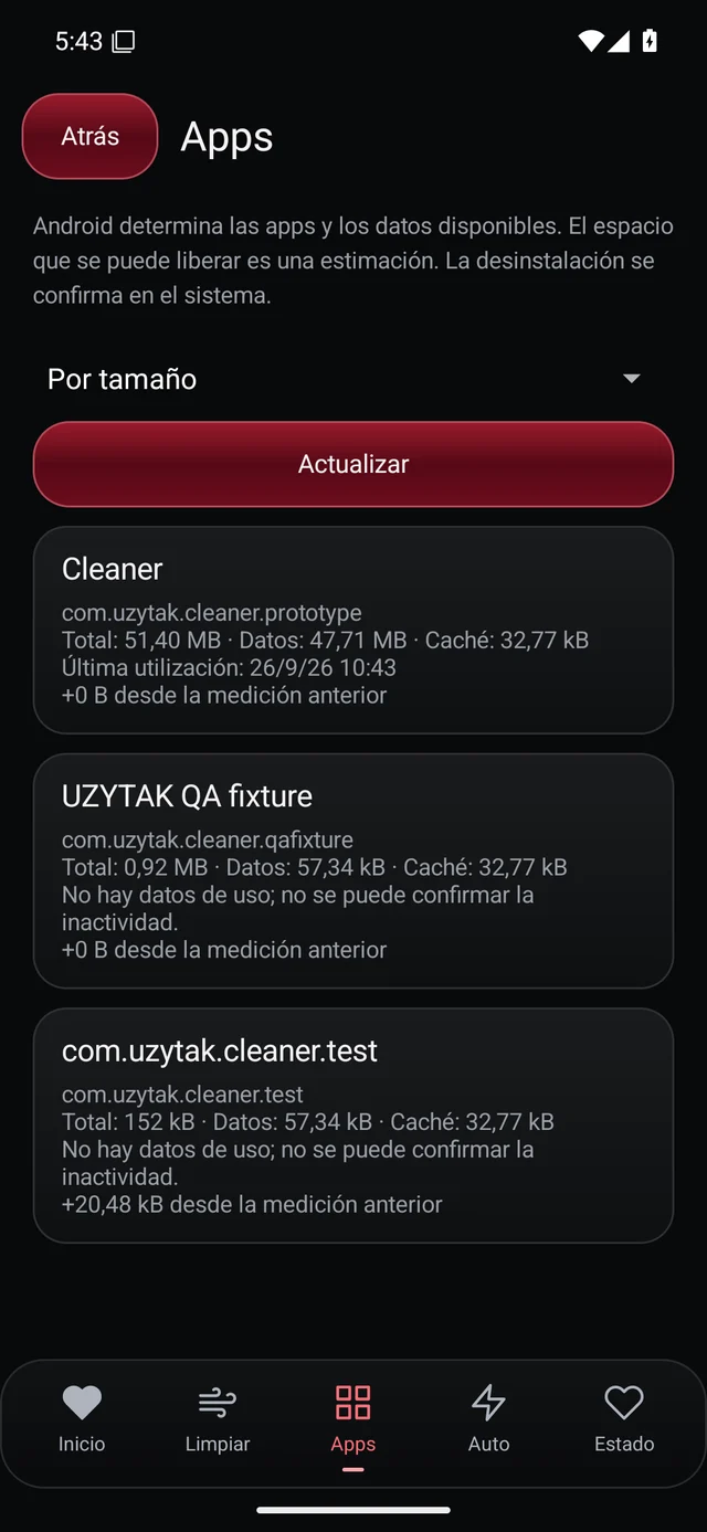 UZYTAK Cleaner · Apps · Español
