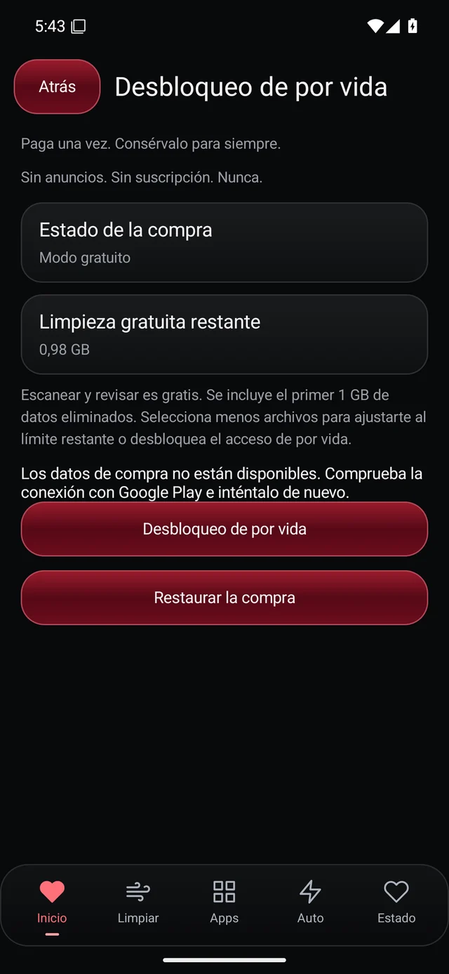 UZYTAK Cleaner · Lifetime · Español