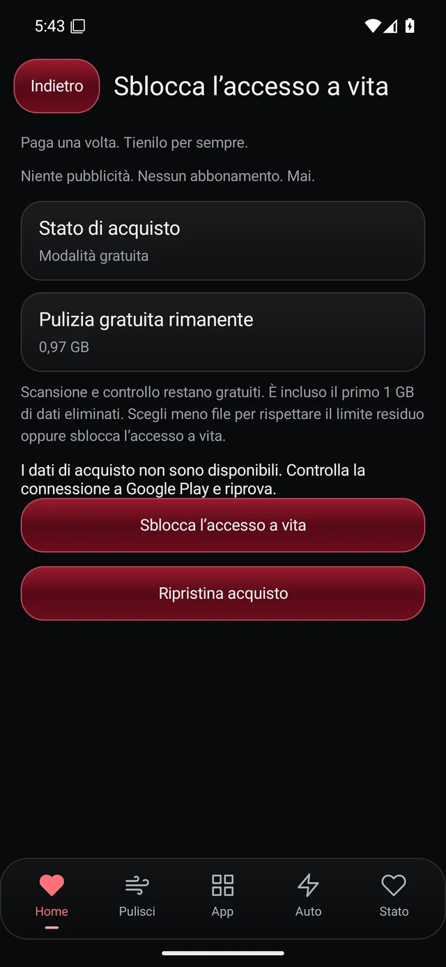 UZYTAK Cleaner · Lifetime · Italiano
