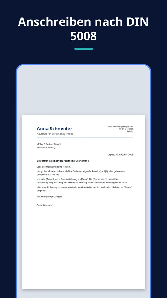 UZYTAK CV — Anschreiben