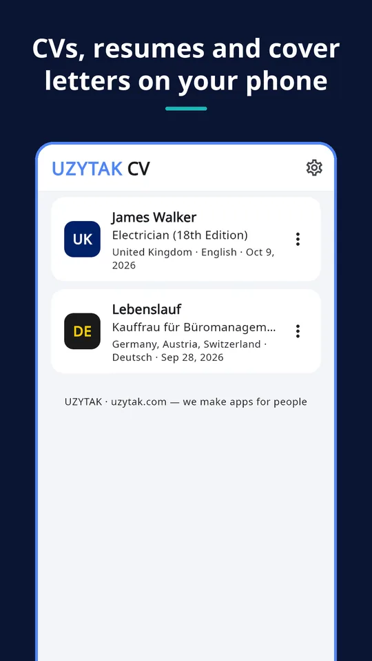 UZYTAK CV — Your CVs