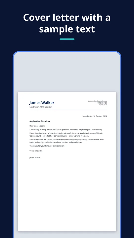 UZYTAK CV — Cover letter