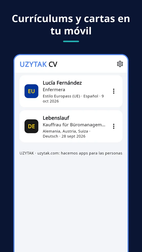UZYTAK CV — Tus currículums