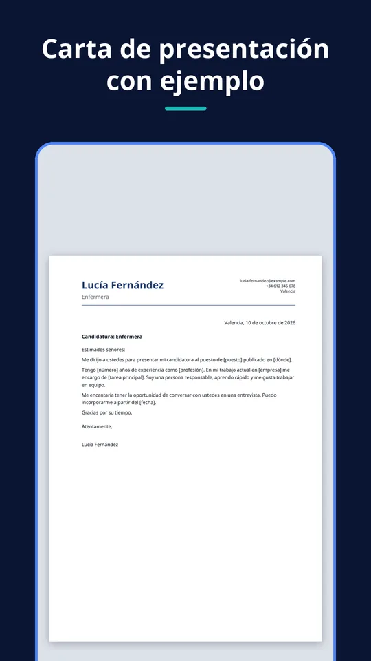 UZYTAK CV — Carta de presentación