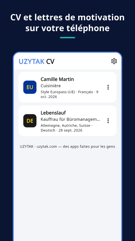 UZYTAK CV — Vos CV