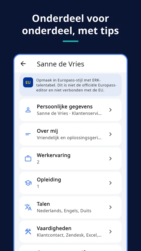UZYTAK CV — Onderdelen