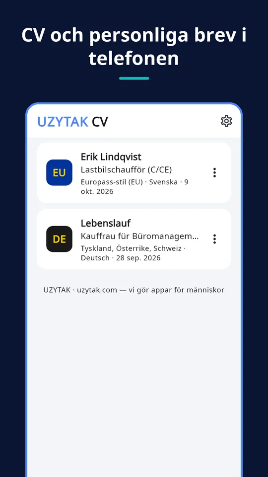 UZYTAK CV — Dina CV