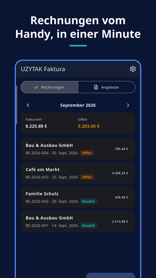 UZYTAK Faktura — Monat
