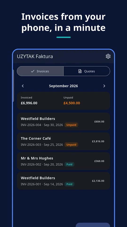 UZYTAK Faktura — Month