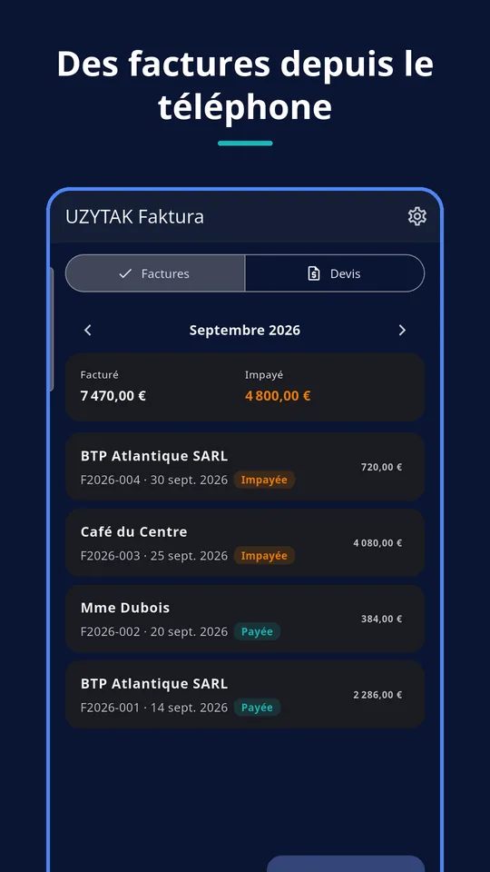 UZYTAK Faktura — Mois