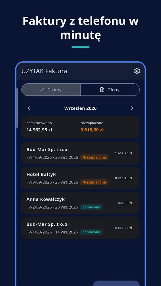 UZYTAK Faktura — Miesiąc