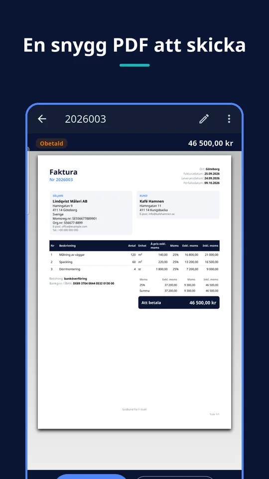 UZYTAK Faktura — Faktura som PDF