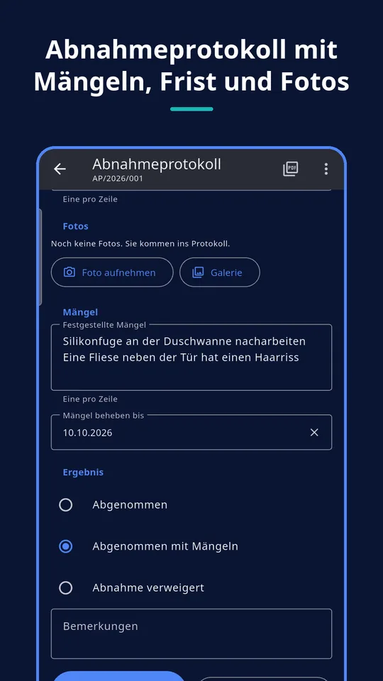 UZYTAK Handover — Abnahmeprotokoll