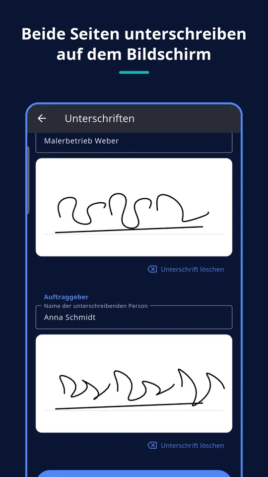 UZYTAK Handover — Unterschriften