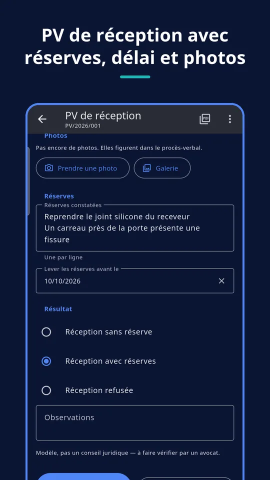 UZYTAK Handover — PV de réception