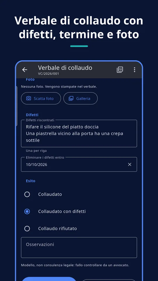 UZYTAK Handover — Verbale di collaudo