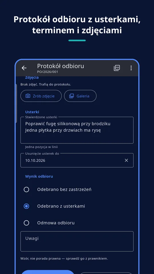 UZYTAK Handover — Protokół odbioru