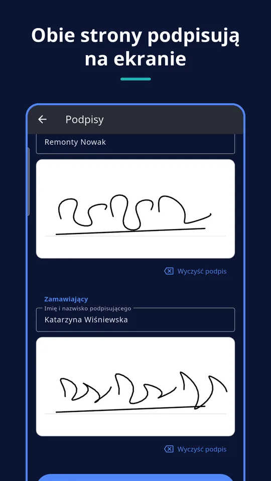 UZYTAK Handover — Podpisy