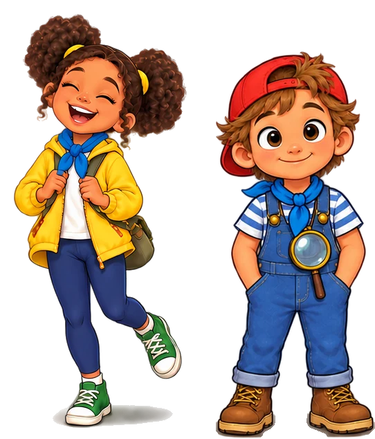 Mia and Tim — the heroes of UZYTAK courses for kids