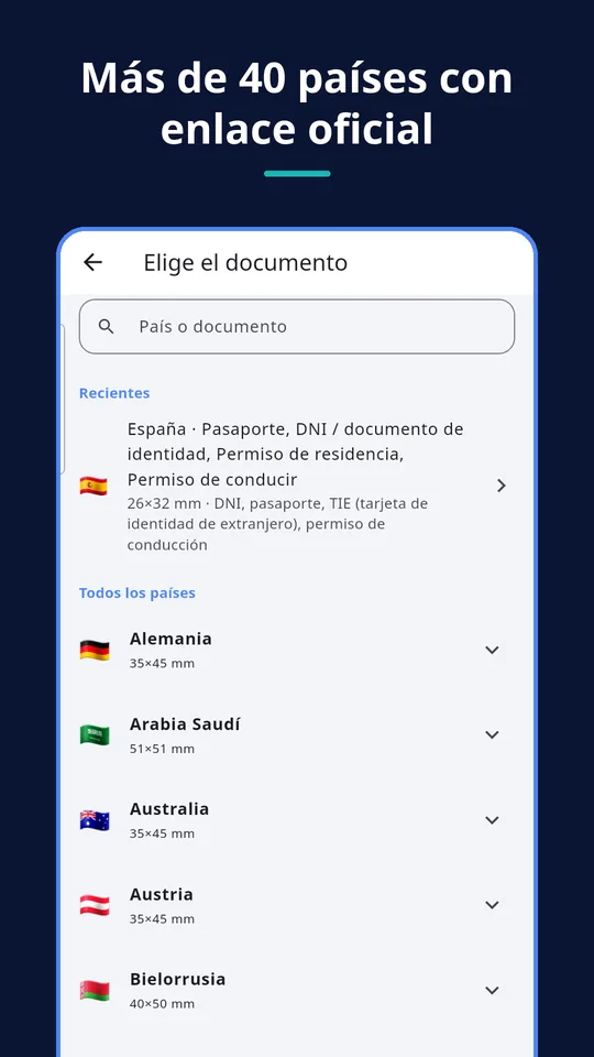 UZYTAK ID Photo — Más de 40 países con enlace oficial