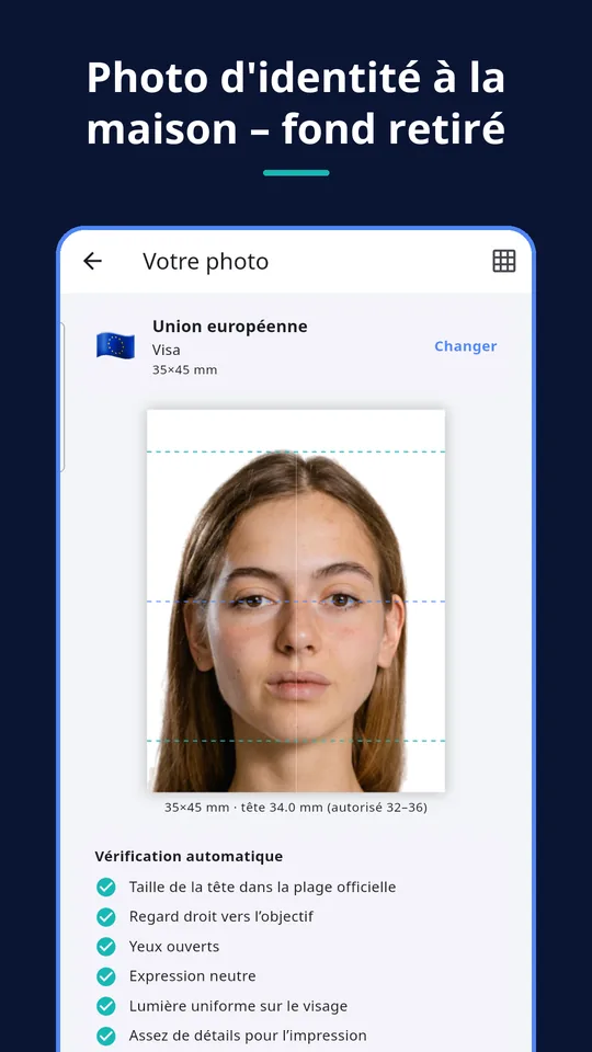 UZYTAK ID Photo — Photo d'identité à la maison – fond retiré