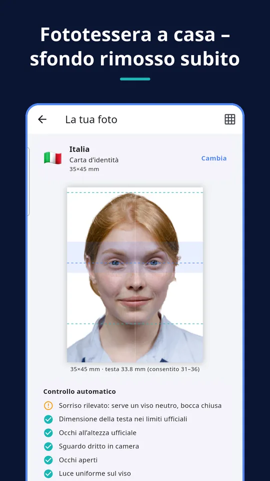 UZYTAK ID Photo — Fototessera a casa – sfondo rimosso subito