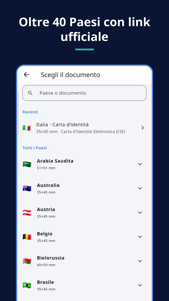 UZYTAK ID Photo — Oltre 40 Paesi con link ufficiale