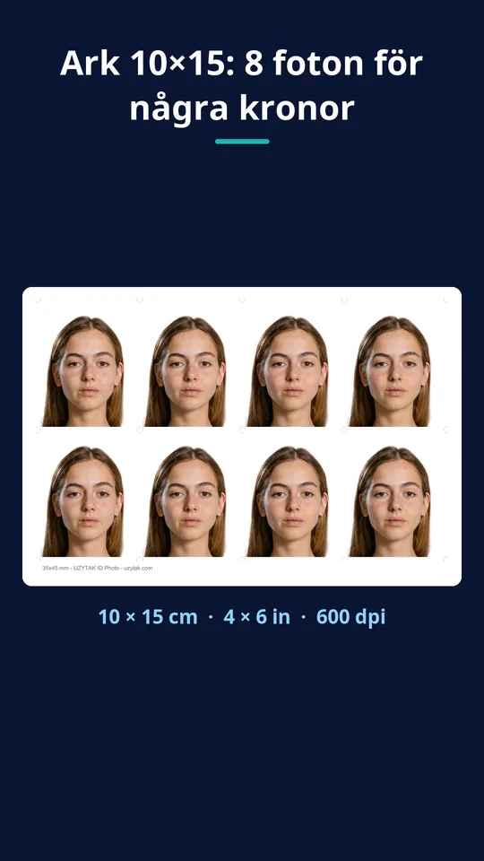 UZYTAK ID Photo — Ark 10×15: 8 foton för några kronor