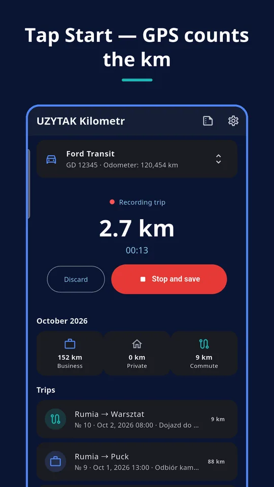 UZYTAK Kilometr — Recording