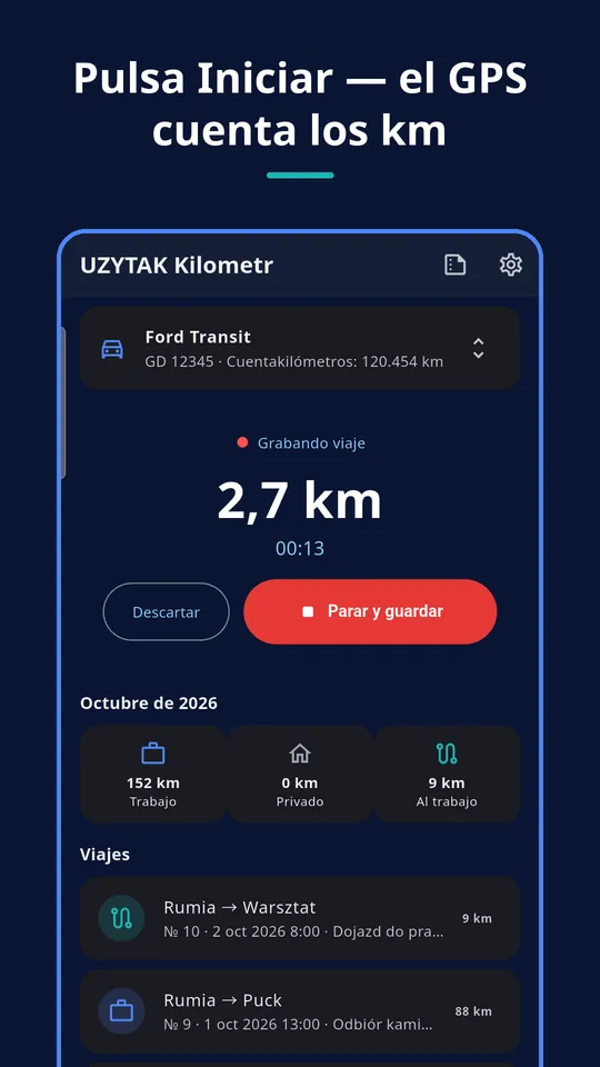 UZYTAK Kilometr — Grabación
