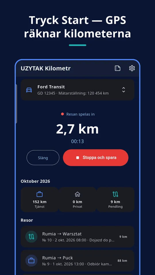 UZYTAK Kilometr — Inspelning