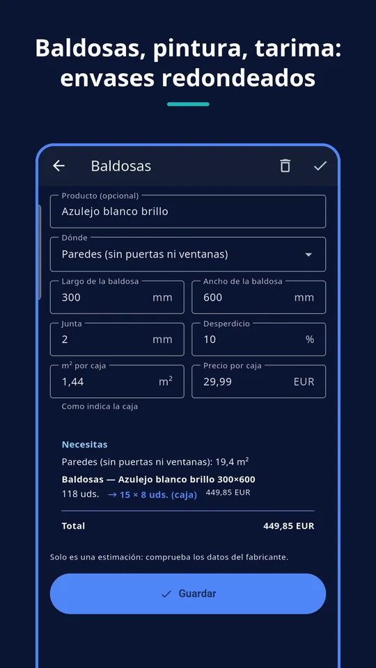 UZYTAK Materials — Calculadora