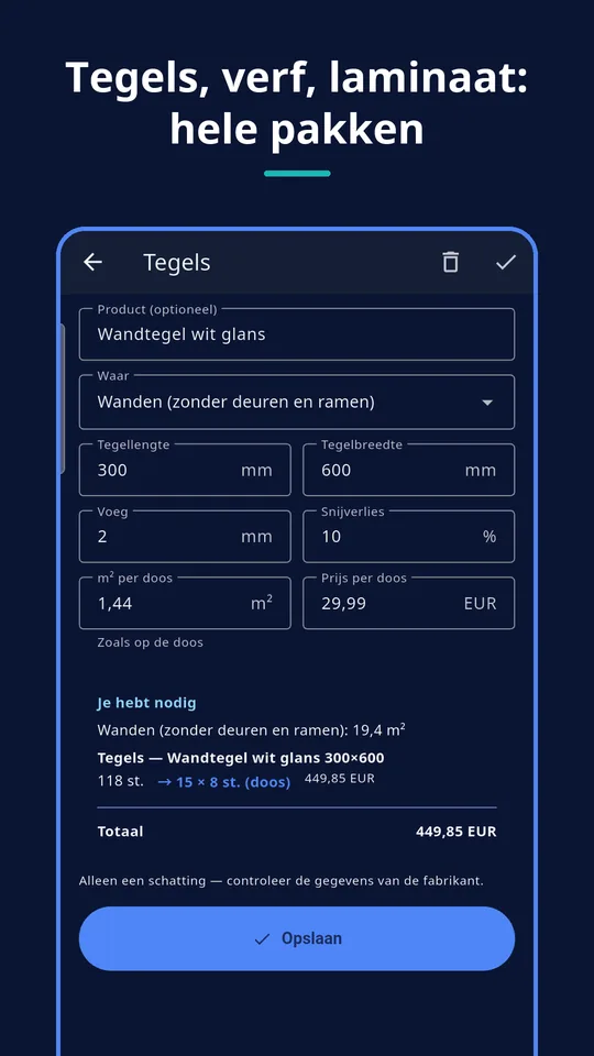 UZYTAK Materials — Calculator