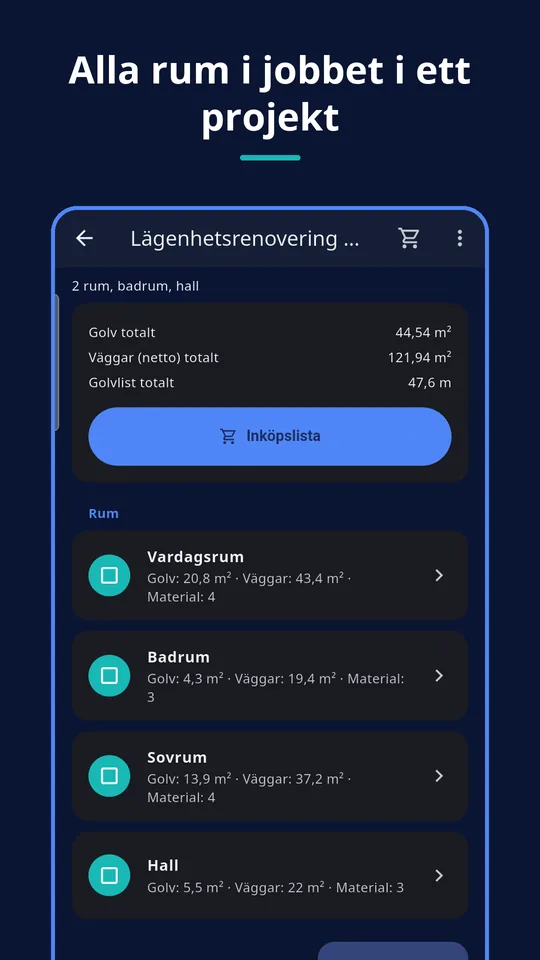 UZYTAK Materials — Projekt med rum