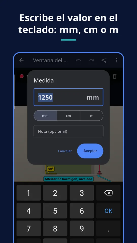 UZYTAK Photo Measures — Escribe el valor