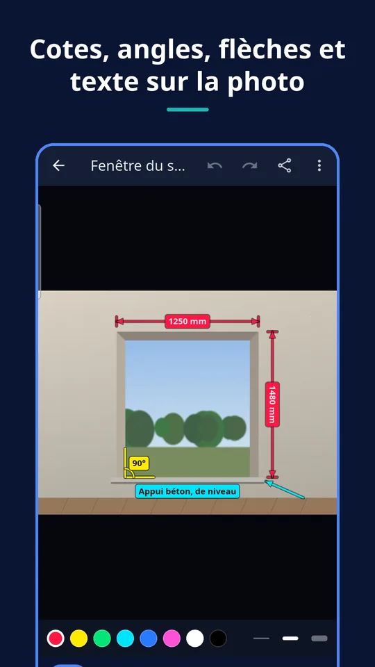 UZYTAK Photo Measures — Dessiner sur la photo