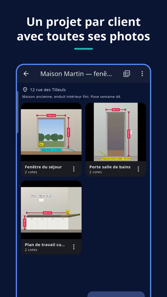 UZYTAK Photo Measures — Un projet par client