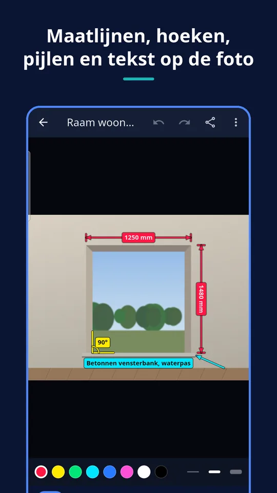 UZYTAK Photo Measures — Tekenen op de foto