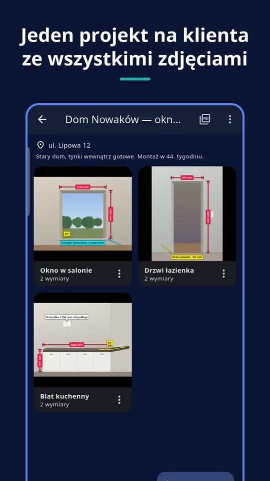 UZYTAK Photo Measures — Jeden projekt na klienta