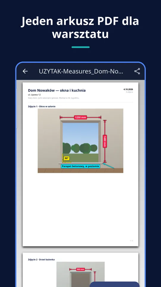 UZYTAK Photo Measures — PDF dla warsztatu
