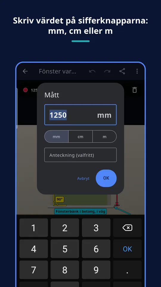 UZYTAK Photo Measures — Skriv värdet
