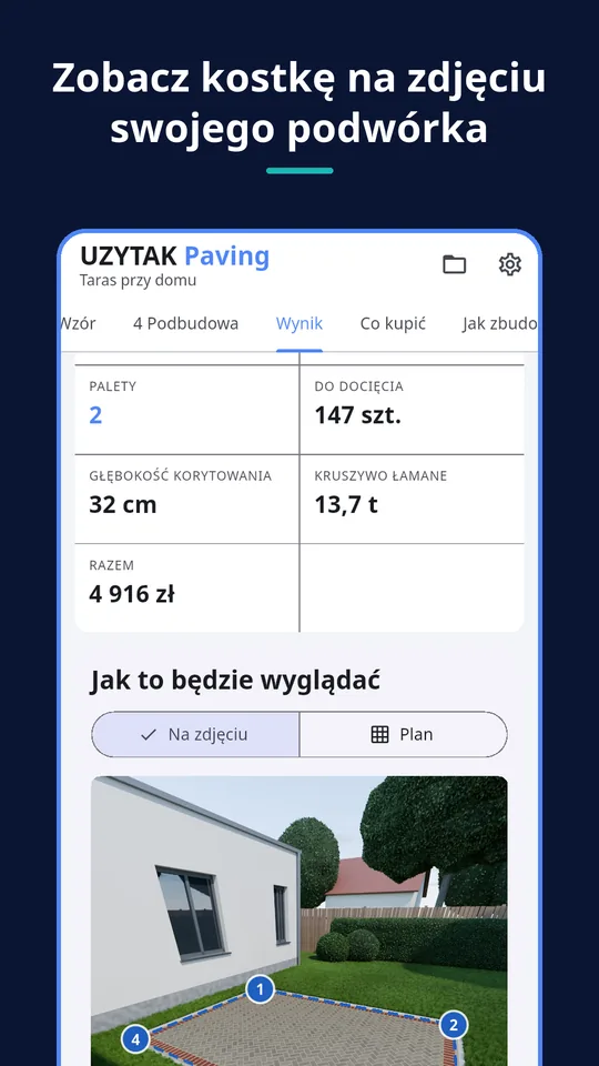 UZYTAK Paving — Zobacz kostkę na zdjęciu swojego podwórka