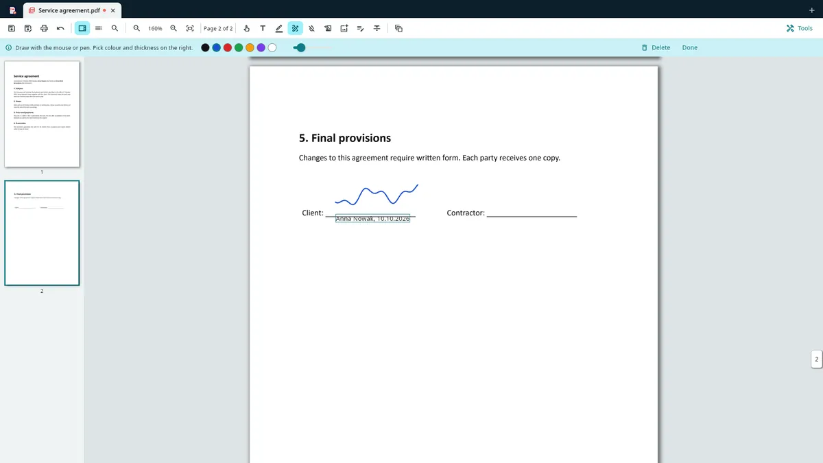 UZYTAK PDF — Signing a PDF
