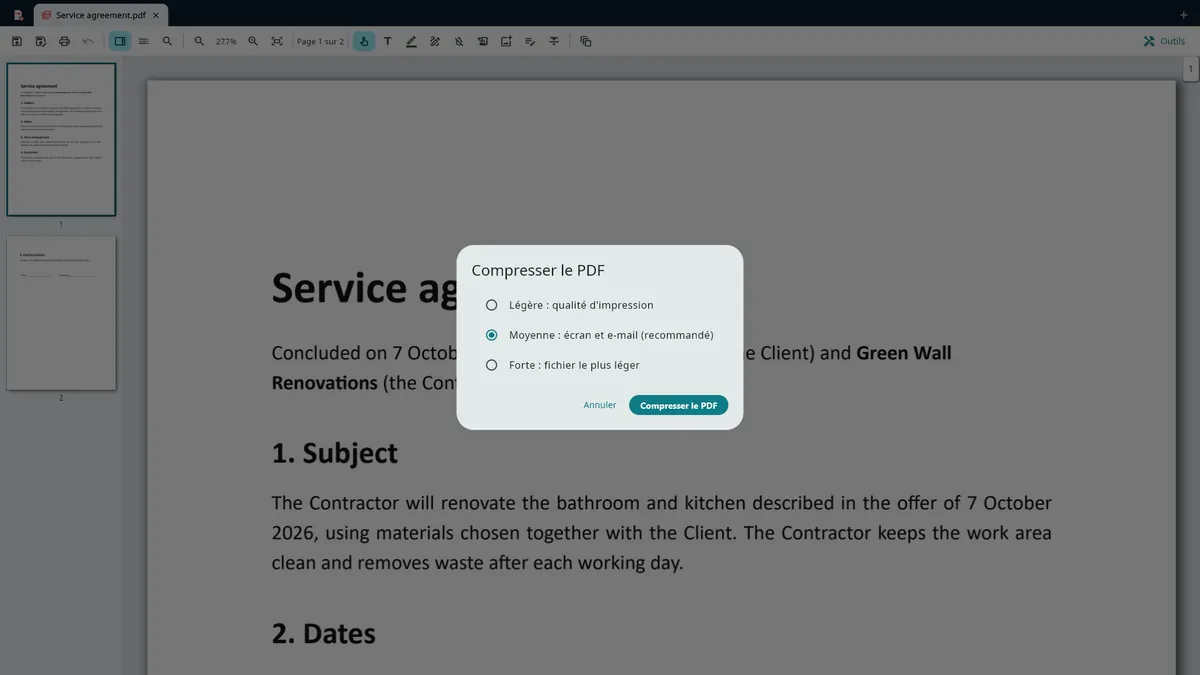 UZYTAK PDF — Compresser un PDF pour l'e-mail