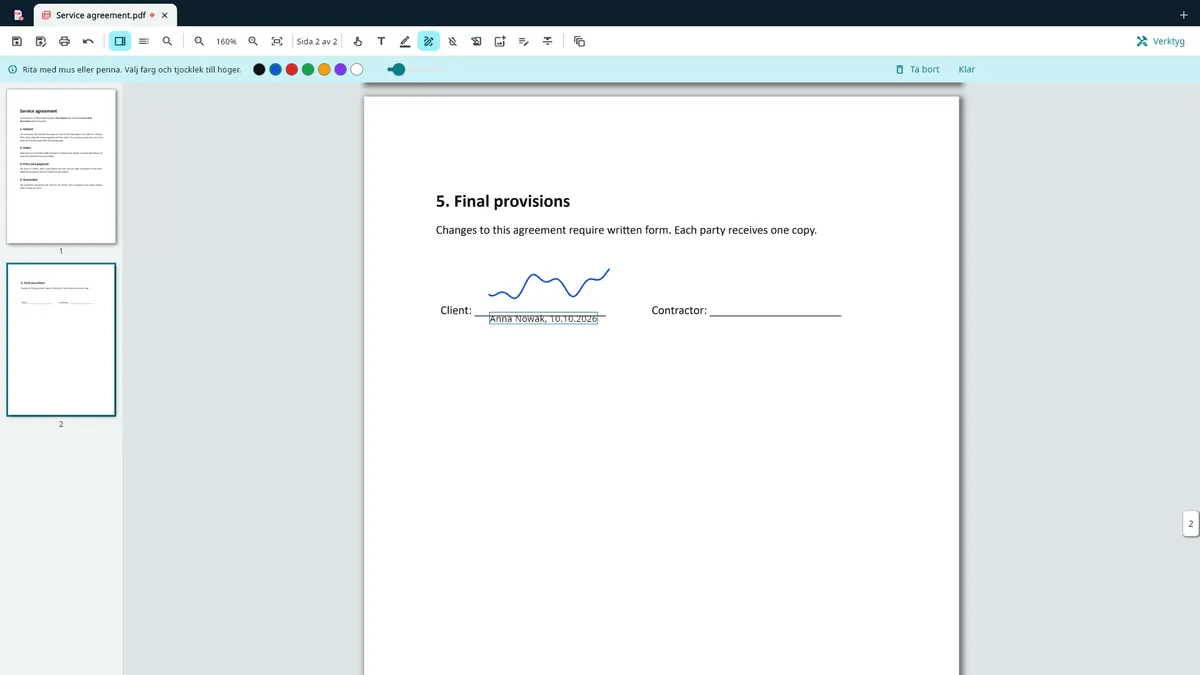 UZYTAK PDF — Signera en PDF