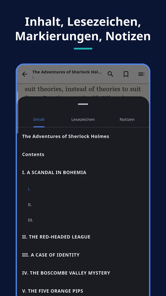 UZYTAK Reader — Inhalt, Lesezeichen, Markierungen, Notizen